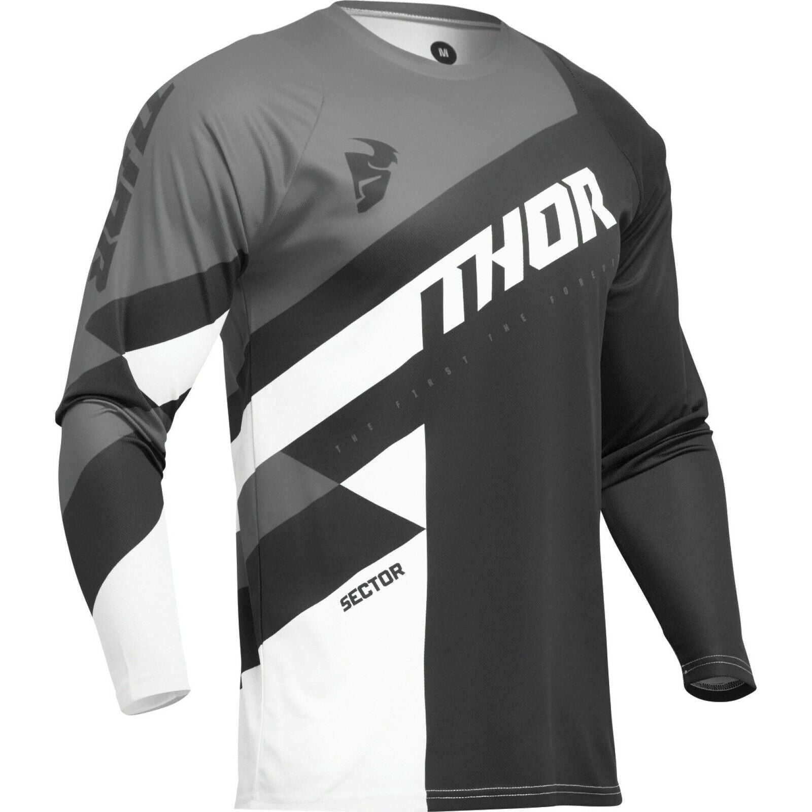 Thor Sector Checker Adult Motocross Jersey - Black/Grey