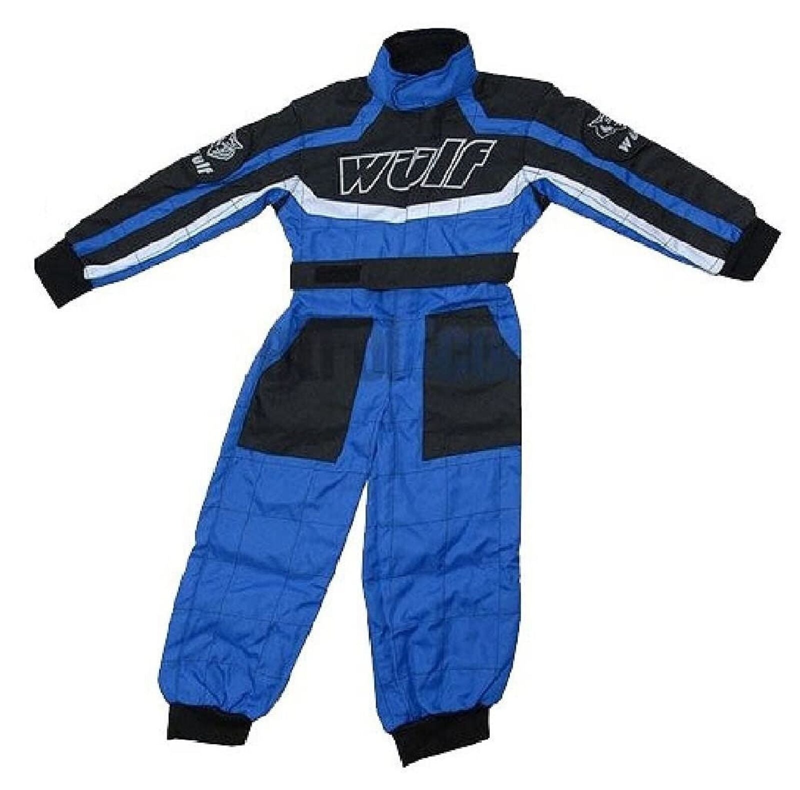 Wulfsport Kids One Piece Kart Suit - Plain Blue