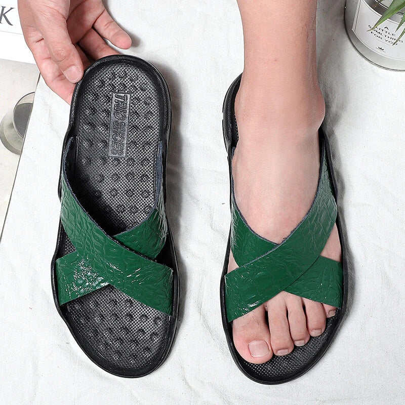 Summer Men Slides Sandals Casual Sports Beach Shoes Sandals Home Slip On Slipper