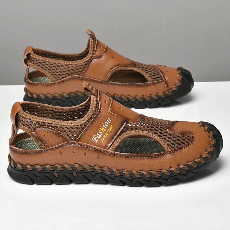 Summer Men Sandals Breathable Mesh Beach Slippers Outdoor Hollow Hiking Shoes