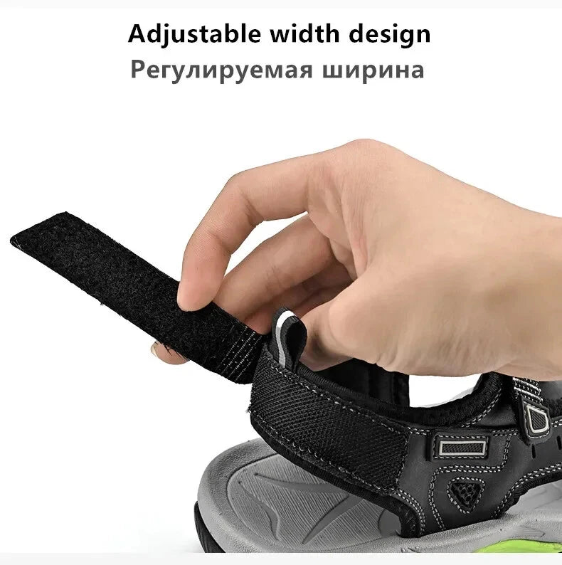 Summer Men Leather Sandals Outdoor Sneakers Casual Beach Slippers Wading Shoes