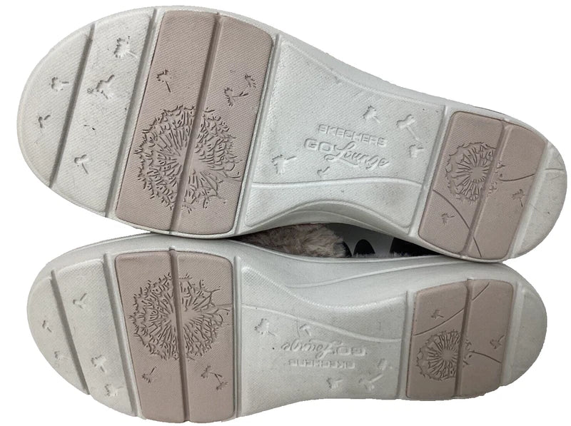 Skechers Women's Arch Fit Lounge Unwind Faux Fur Slide Slippers Tan Size:7 187D
