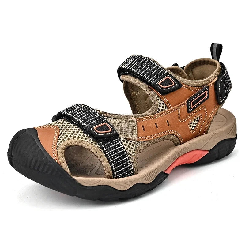 Summer Men Leather Sandals Outdoor Sneakers Casual Beach Slippers Wading Shoes