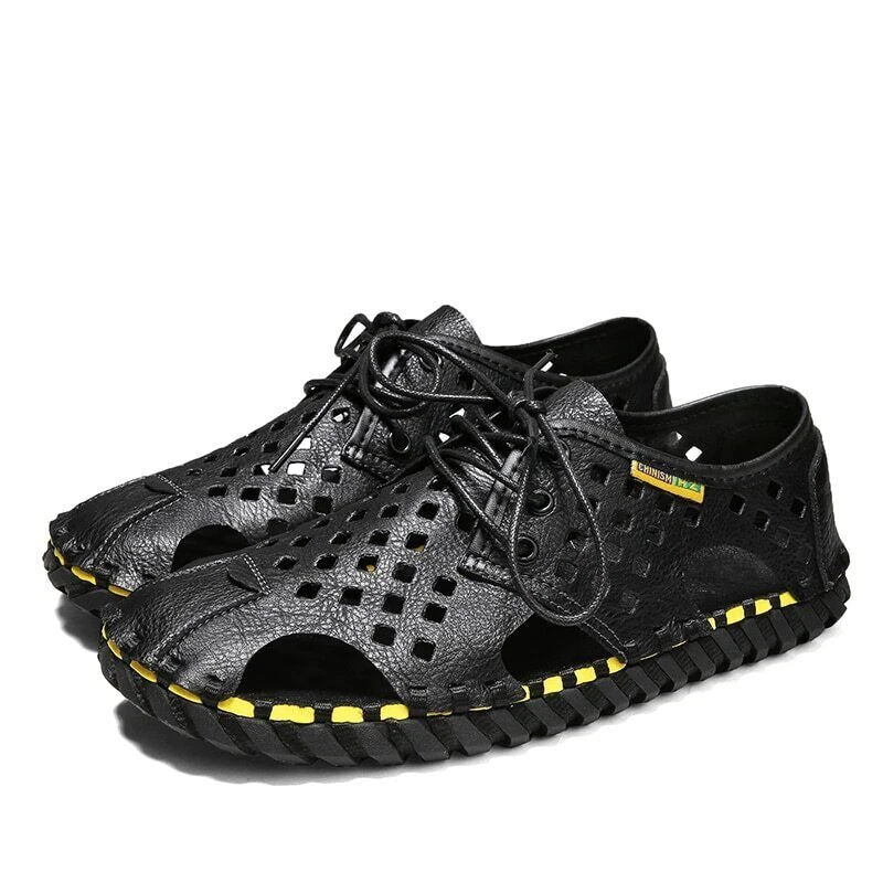 Summer Men's Sandals Casual Shoes Non-Slip Leather Outdoor Beach Slippers