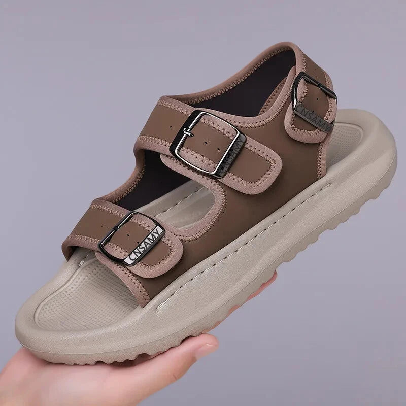 Summer Male Sandals Breathable Beach Shoes Lightweight Casual Non-slip Slippers