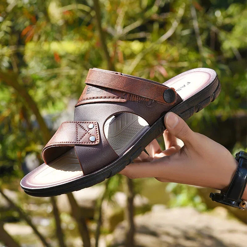 Summer Men's Sandals Slippers Slip On Flats Casual Beach Shoes Slides Footwear