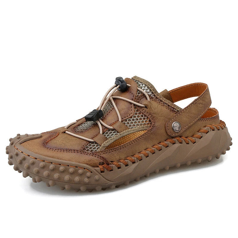 Summer Men's Casual Shoes Non-slip Sandals Outdoor Breathable Leather Slippers