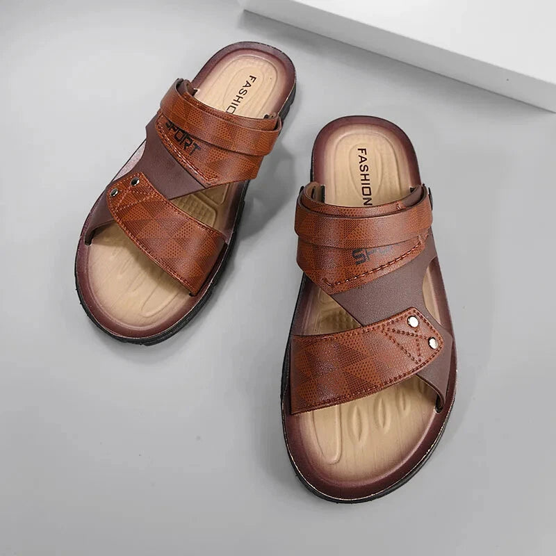 Summer Men's Sandals Slippers Slip On Flats Casual Beach Shoes Slides Footwear