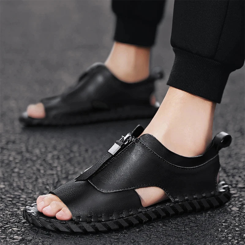 Sandals Men Slippers Weaving Design Beach Sandals Breathable Casual Flat Sandals