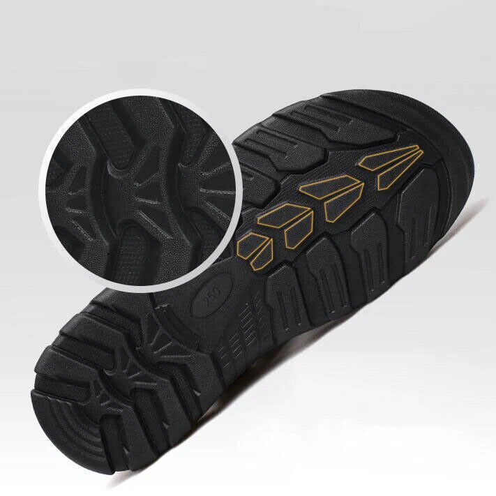 Summer Men Casual Hiking Leather Sandals Beach Shoes Open Toe Flat Slippers Size