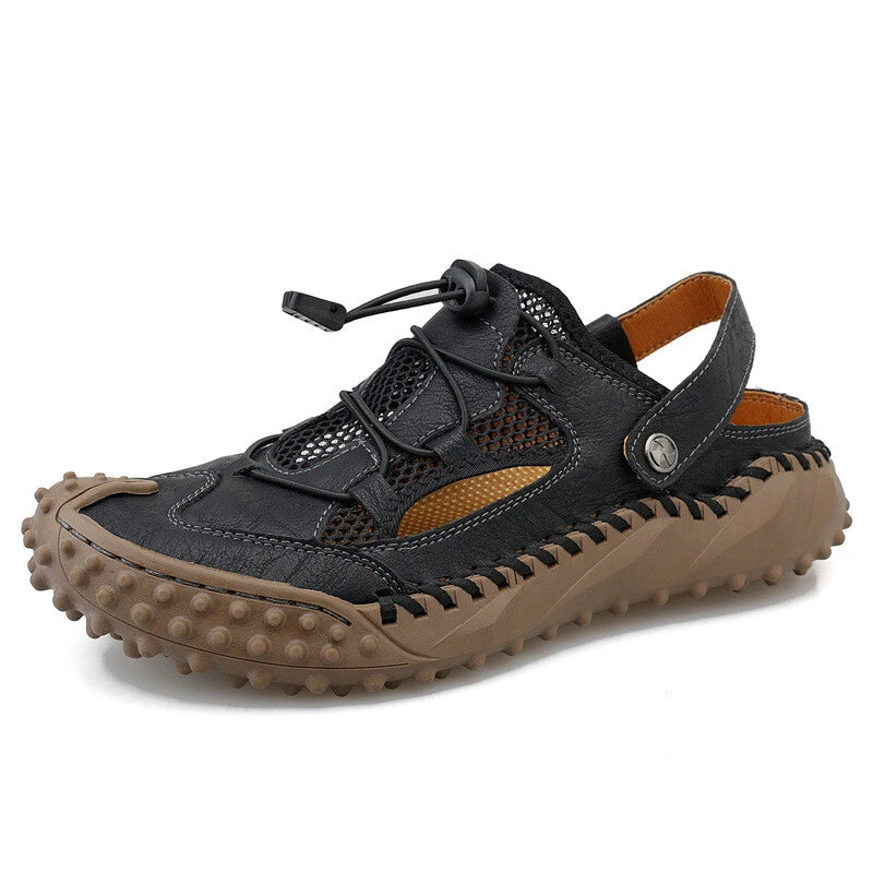 Summer Men's Casual Shoes Non-slip Sandals Outdoor Breathable Leather Slippers