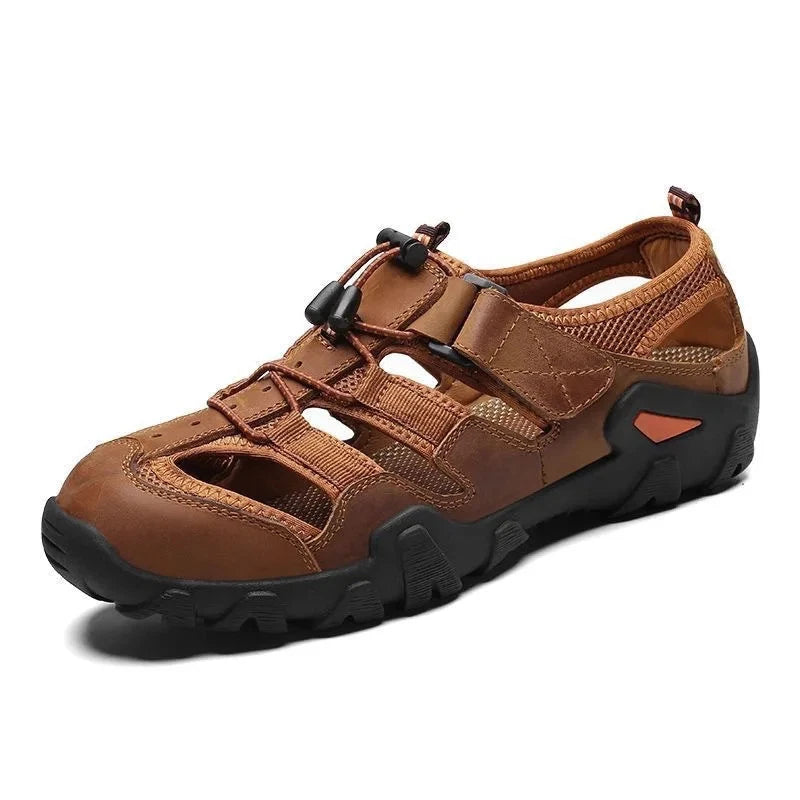 Summer Men Beach Shoes with Hollowed Out Water Wading Shoes Lightweight Slippers