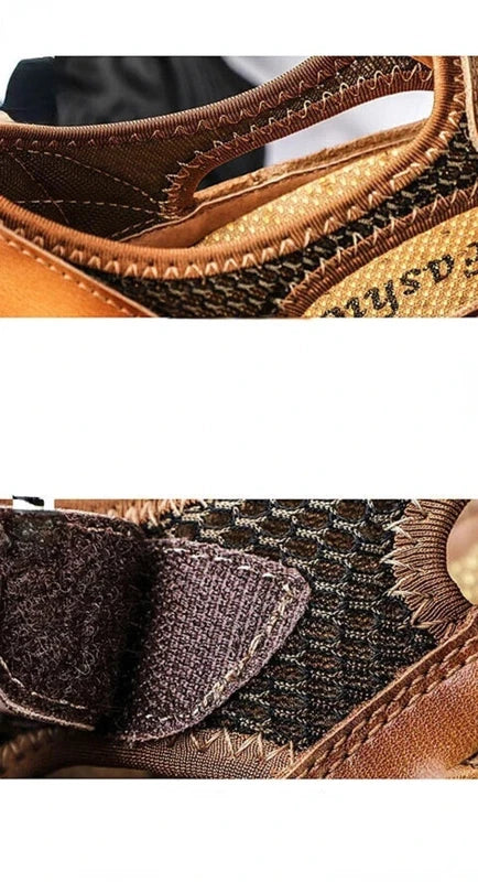 Summer Leather Male Beach Shoes Casual Sandals Wading Non-slip Comfort Slippers