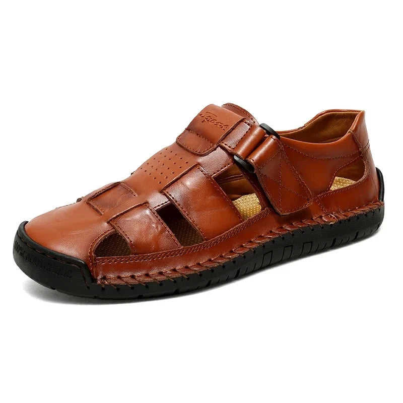 Summer Fashion Men's Outdoor Sandals Casual Beach Shoes Roman Leather Slippers