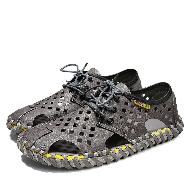 Summer Men's Sandals Casual Shoes Non-Slip Leather Outdoor Beach Slippers