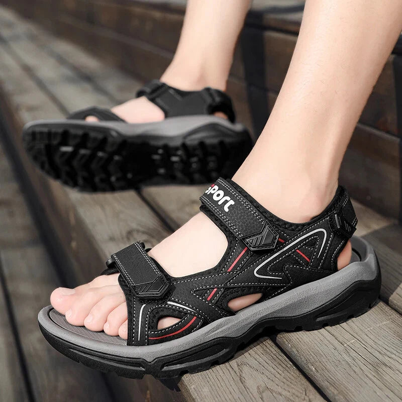 Summer Men Sandals Handmade Soft Beach Slippers Non-Slip Flat Wading Sneakers