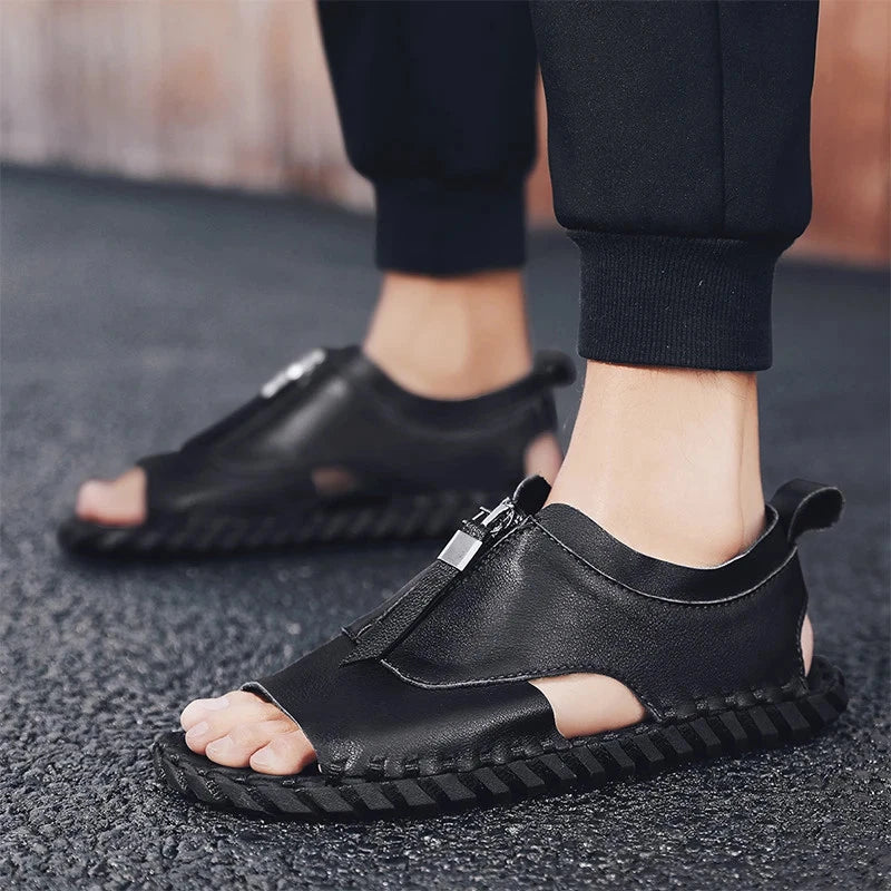Sandals Men Slippers Weaving Design Beach Sandals Breathable Casual Flat Sandals