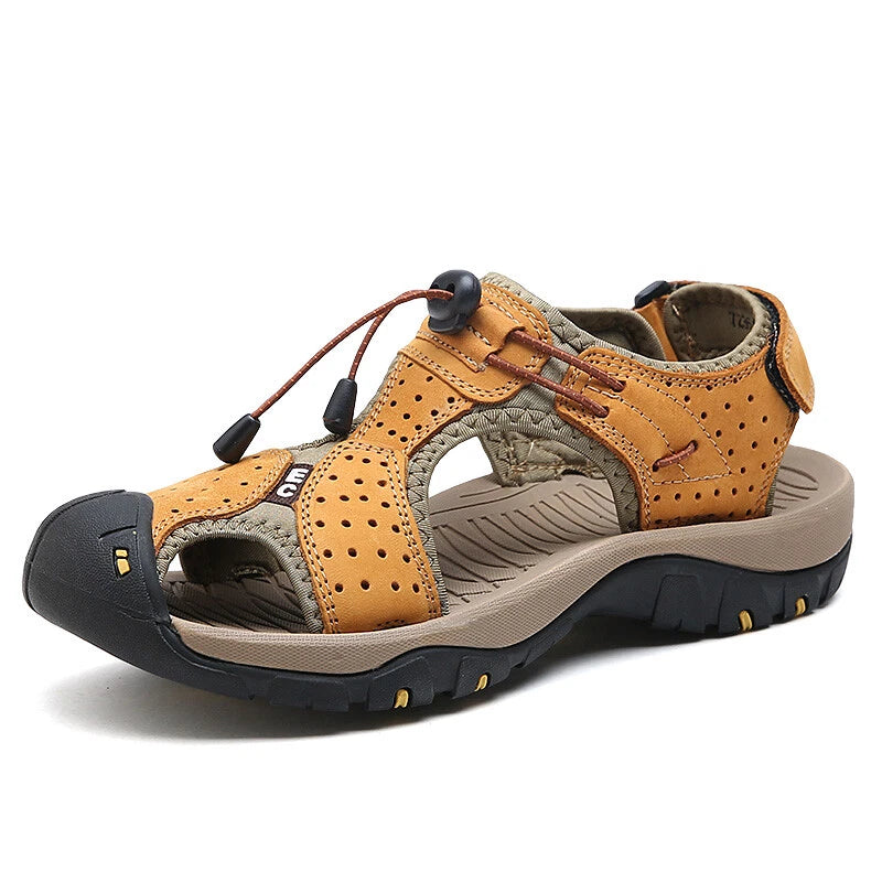 Summer Men's Sandals Fashion Genuine Leather Outdoor Casual Beach Roman Slippers