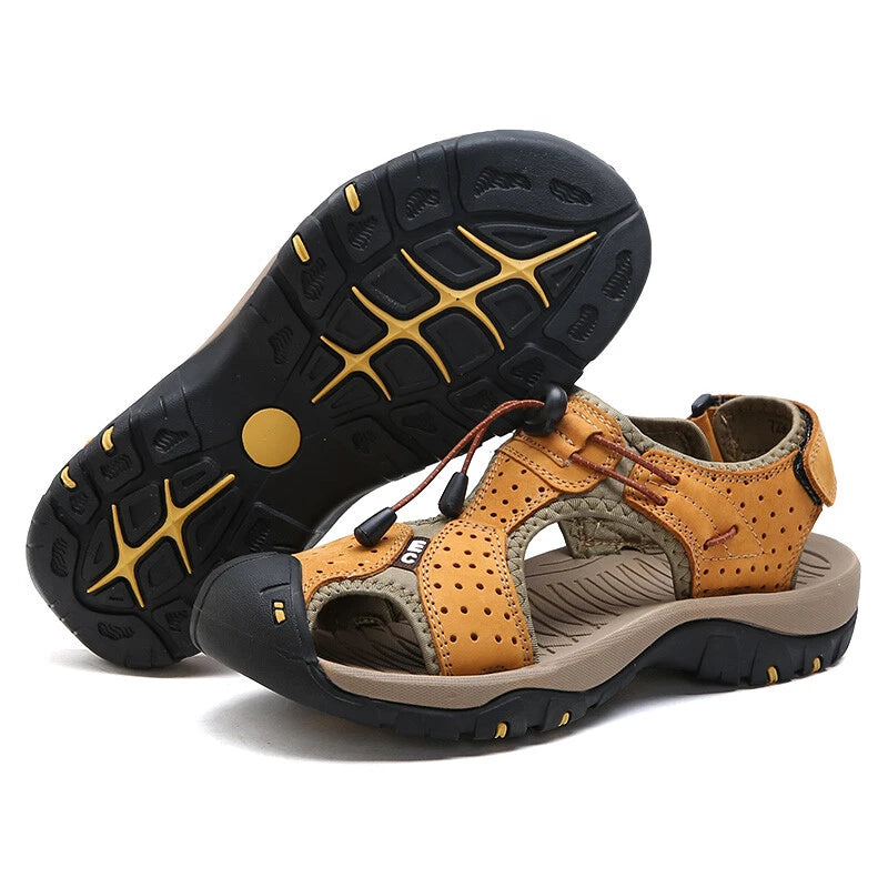 Summer Men's Sandals Fashion Genuine Leather Outdoor Casual Beach Roman Slippers