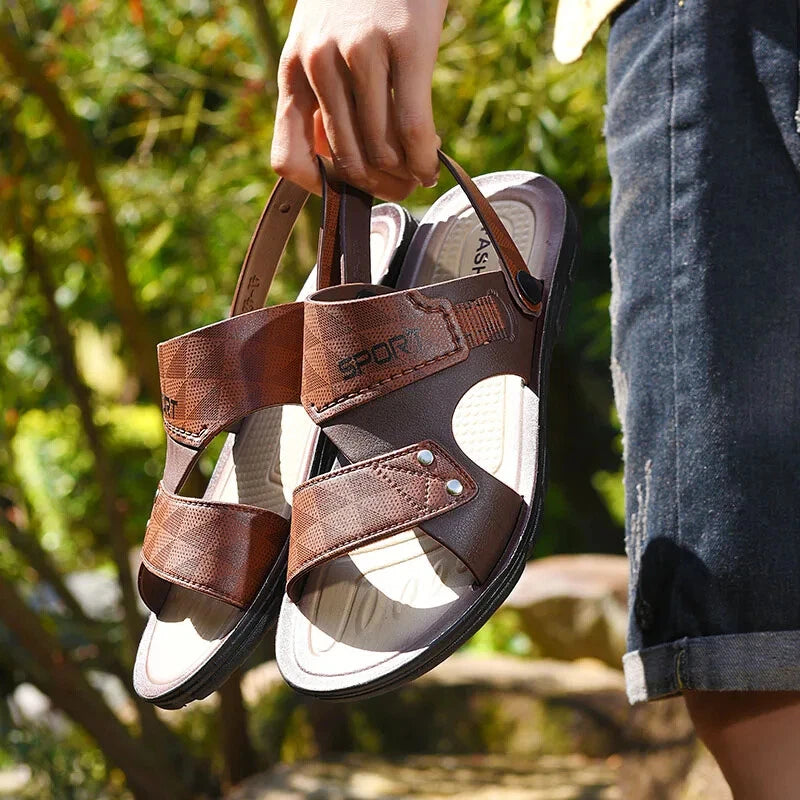Summer Men's Sandals Slippers Slip On Flats Casual Beach Shoes Slides Footwear