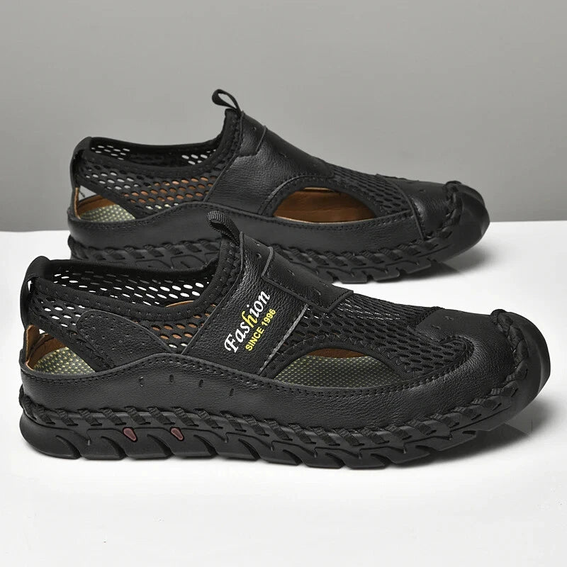Summer Men Sandals Breathable Mesh Beach Slippers Outdoor Hollow Hiking Shoes