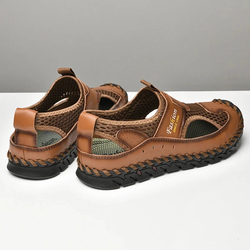 Summer Men Sandals Breathable Mesh Beach Slippers Outdoor Hollow Hiking Shoes