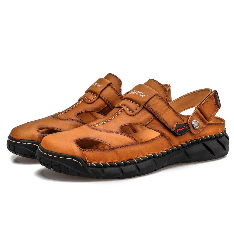 Summer Men's Casual Sandals Genuine Leather Outdoor Hiking Sandals Beach Slipper