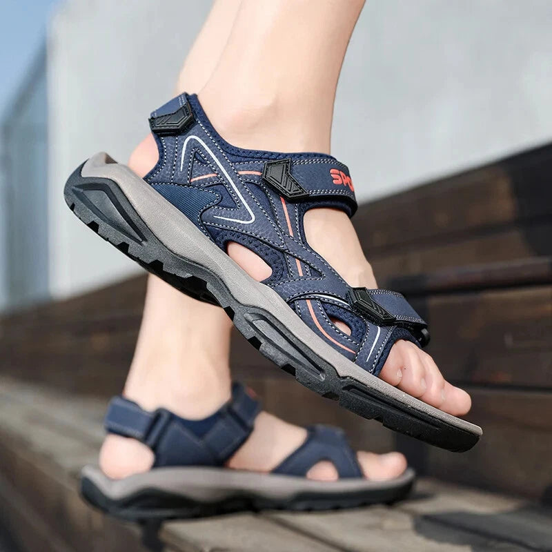 Summer Men Sandals Handmade Soft Beach Slippers Non-Slip Flat Wading Sneakers