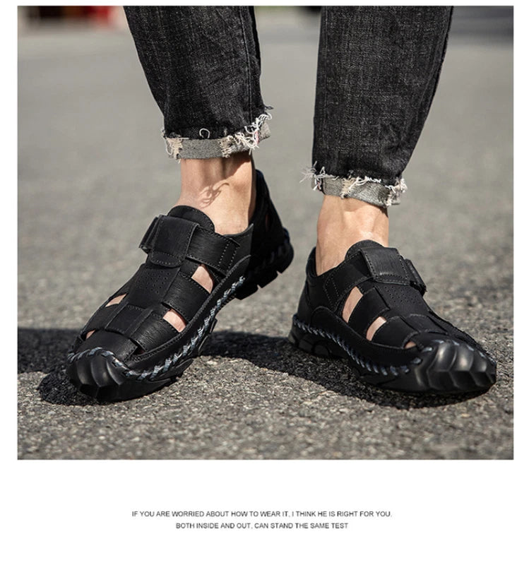Summer Men's Sandals Beach Slippers Fashion Thick Sole Non-slip Casual Shoes