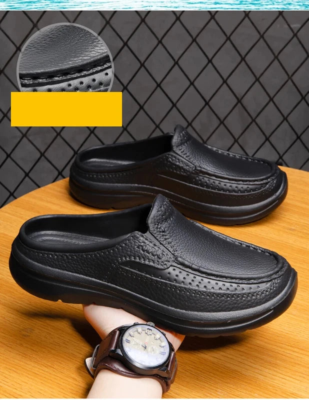 Summer Men Casual Slippers Handmade Soft Beach Sandals Waterproof Flat Sneakers
