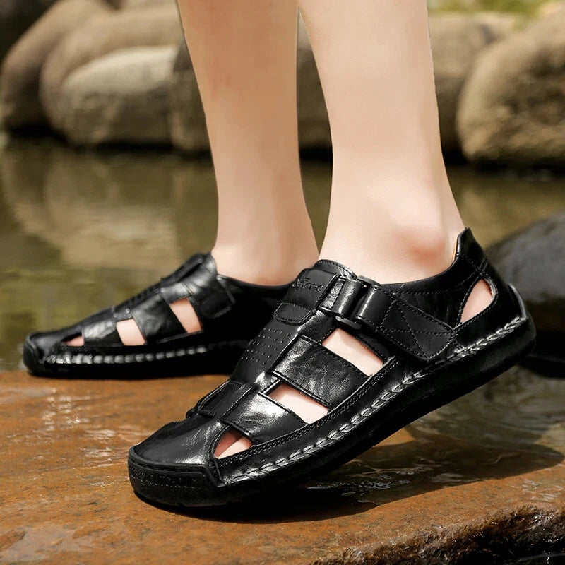 Summer Men Beach Sandals Handmade Non-slip Slippers Breathable Casual Shoes