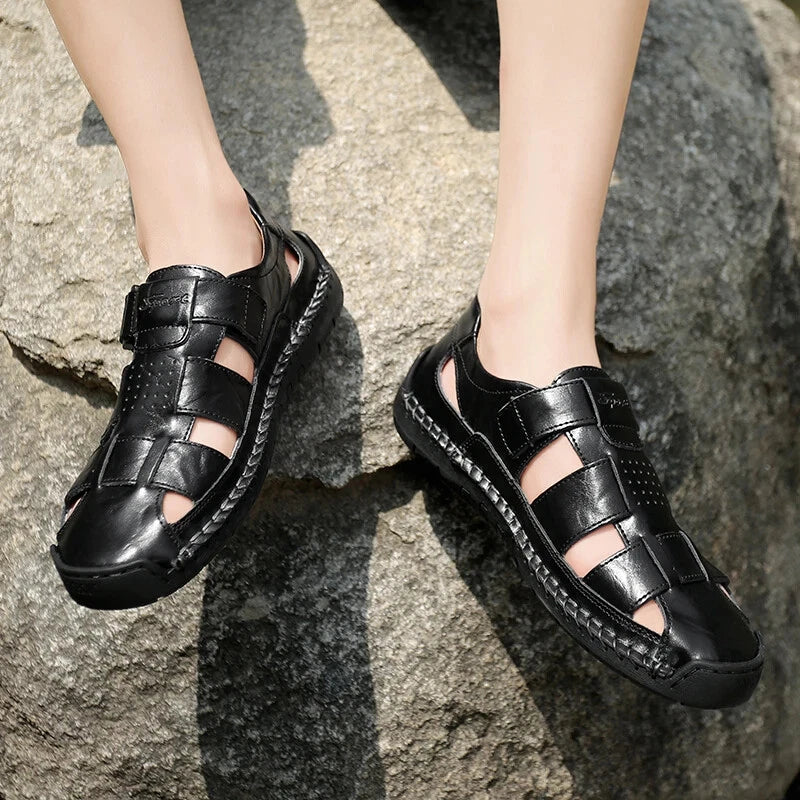 Summer Men Beach Sandals Handmade Non-slip Slippers Breathable Casual Shoes