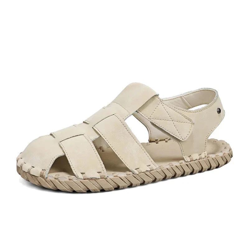 Summer Men's Sandals Handmade Sewing Breathable Beach Slippers Casual Sneakers
