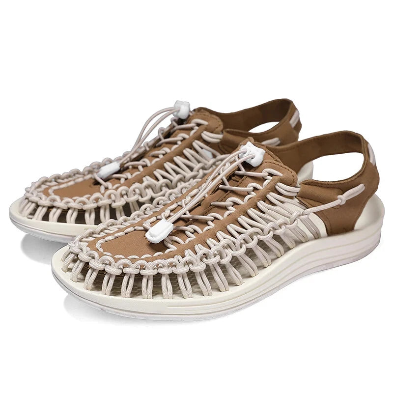 Summer Men Sandals Outdoor Slippers Weaving Beach Flat Breathable Casual Shoes