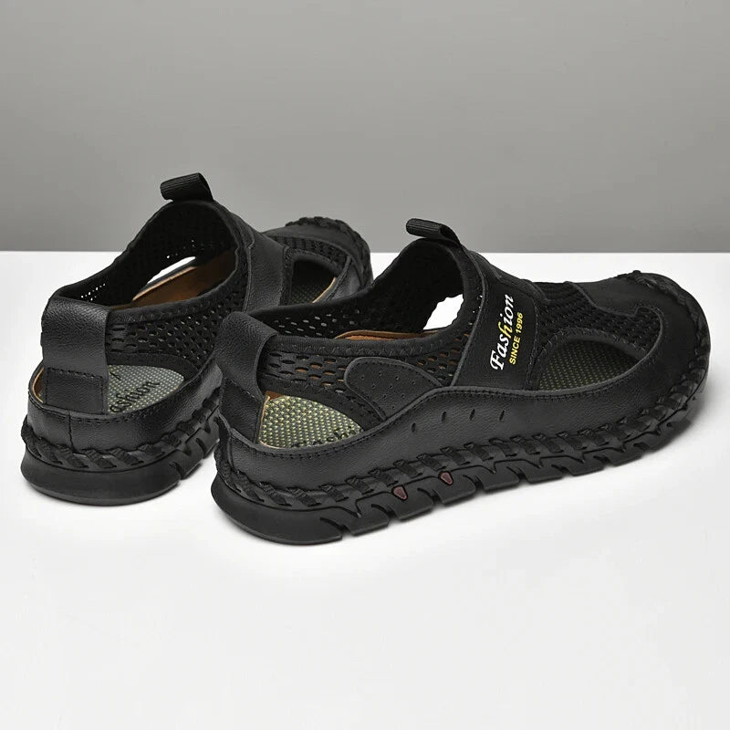 Summer Men Sandals Breathable Mesh Beach Slippers Outdoor Hollow Hiking Shoes