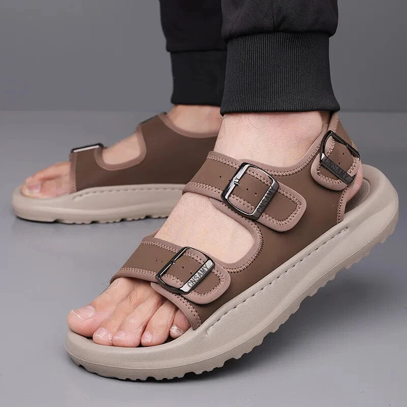 Summer Male Sandals Breathable Beach Shoes Lightweight Casual Non-slip Slippers