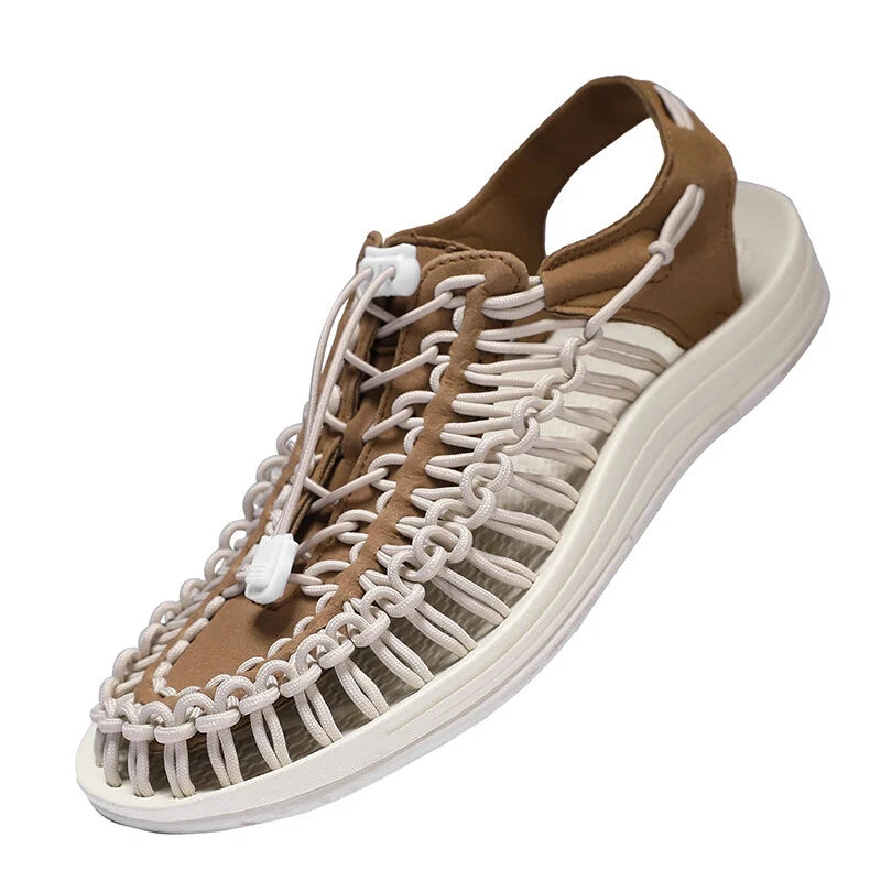 Summer Men Sandals Outdoor Slippers Weaving Beach Flat Breathable Casual Shoes