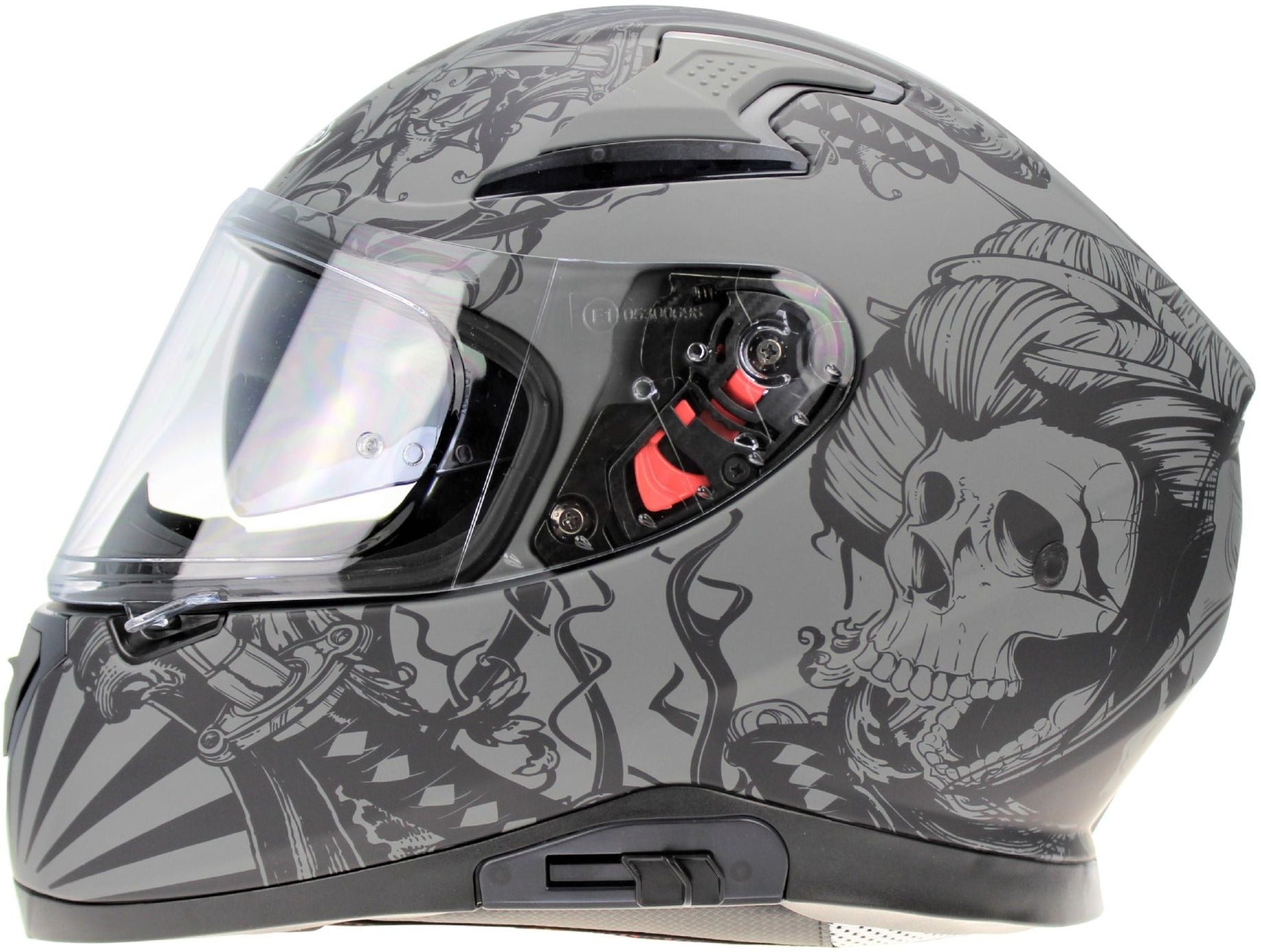 ViPER RSV95 Full Face Helmet Skull Grey