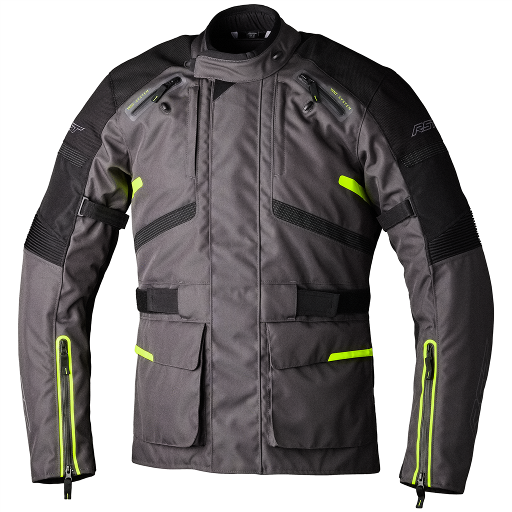 RST ENDURANCE CE Mens Textile Jacket - Graphite / Flo Yellow