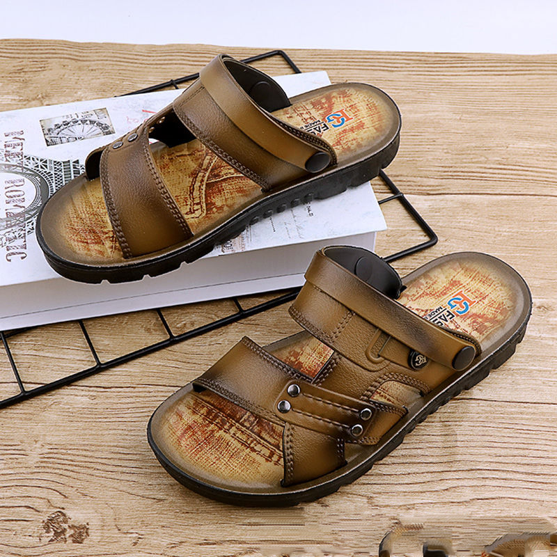 Summer Slip On Flat Men's Outdoor Beach Sandals Casual Comfort Slippers Open Toe
