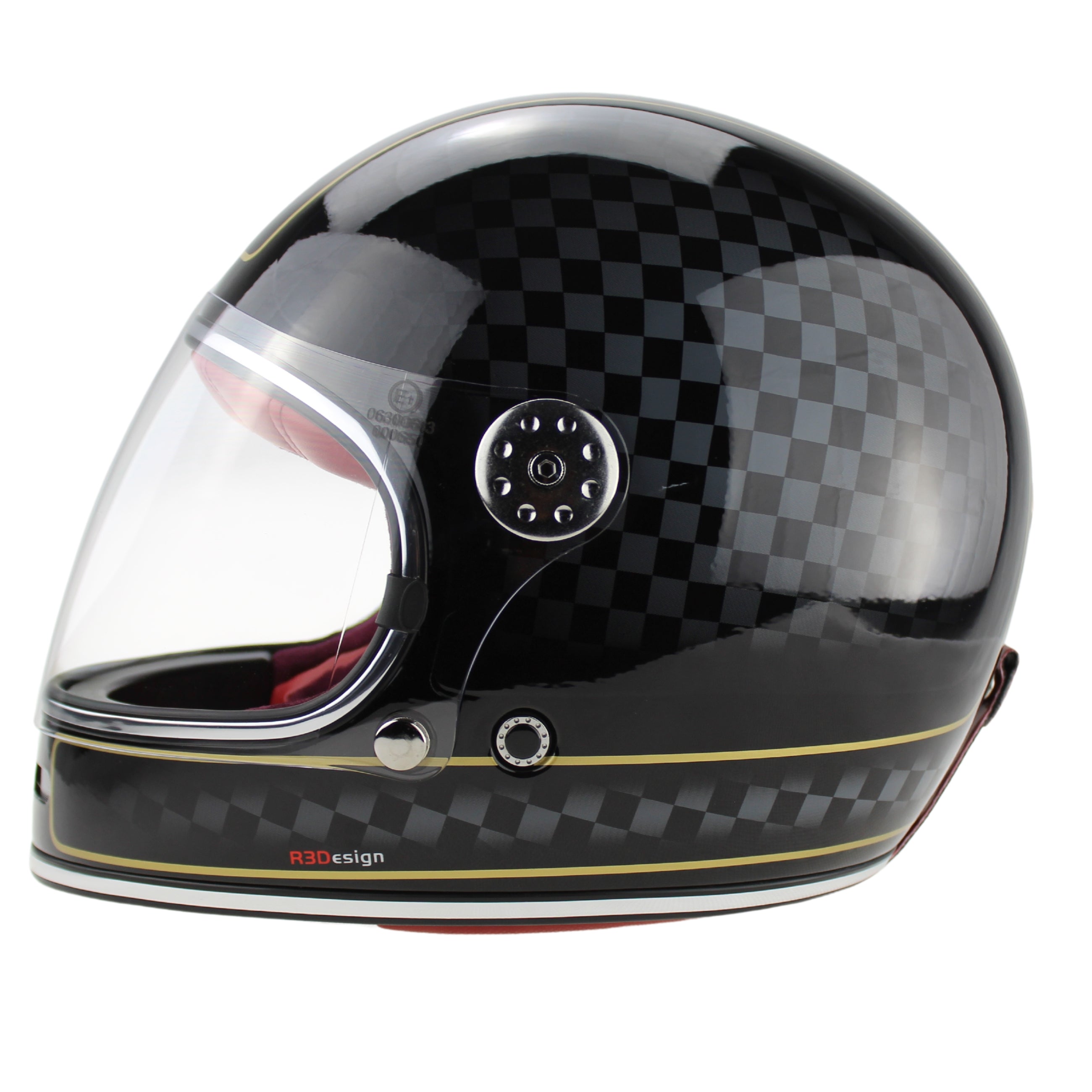 VPR.303 F656 Fiberglass Full Face Retro Helmet Chequer