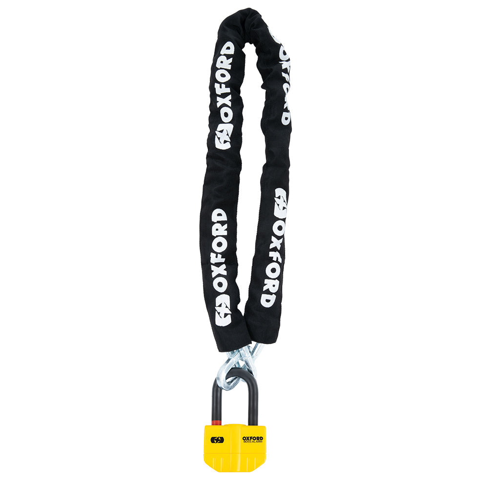 OXFORD BOSS ALARM 14MM YELLOW + 12MM X 1.2M CHAIN