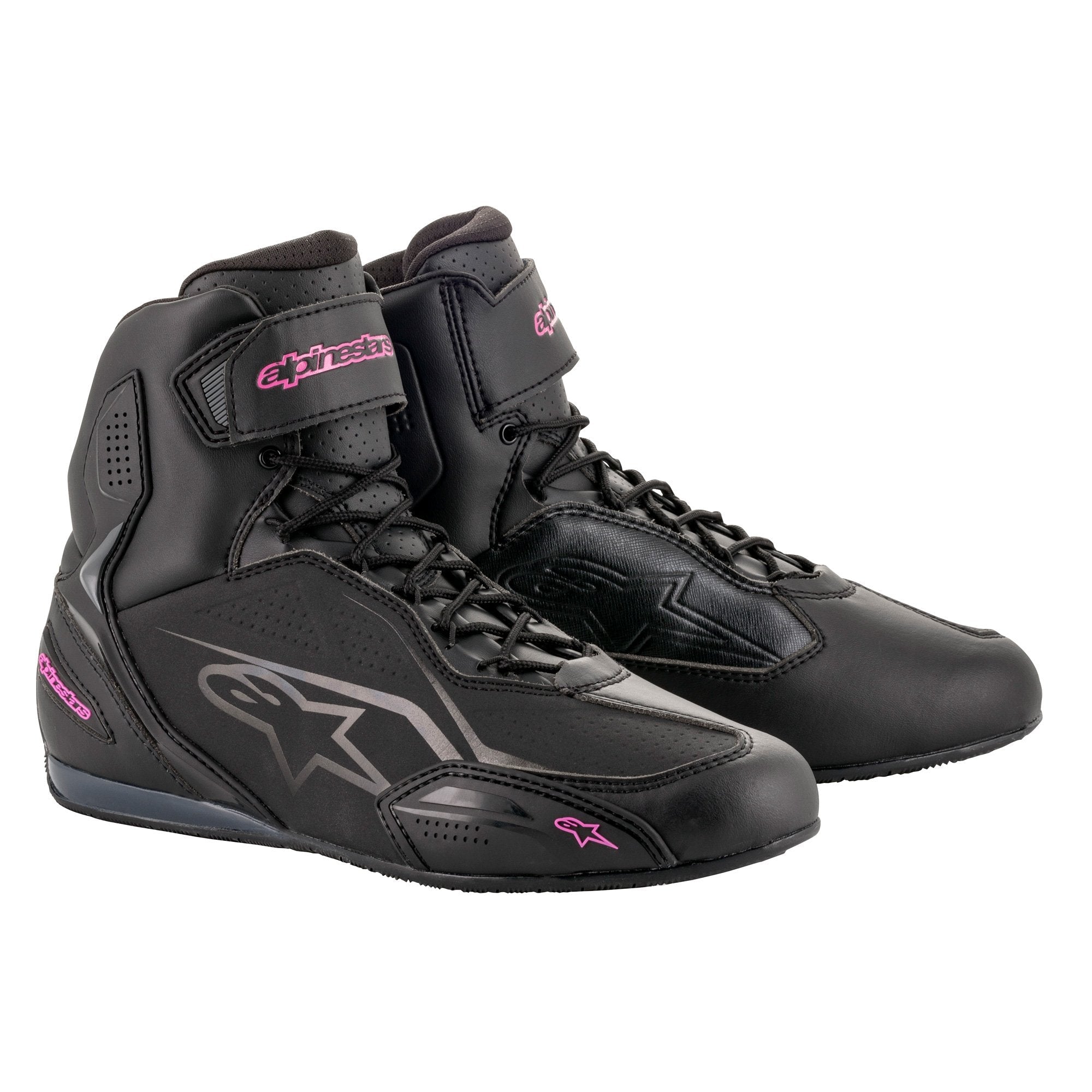 Alpinestars Stella Faster 3 Ladies Motorcycle Shoes - Black/Fuchsia