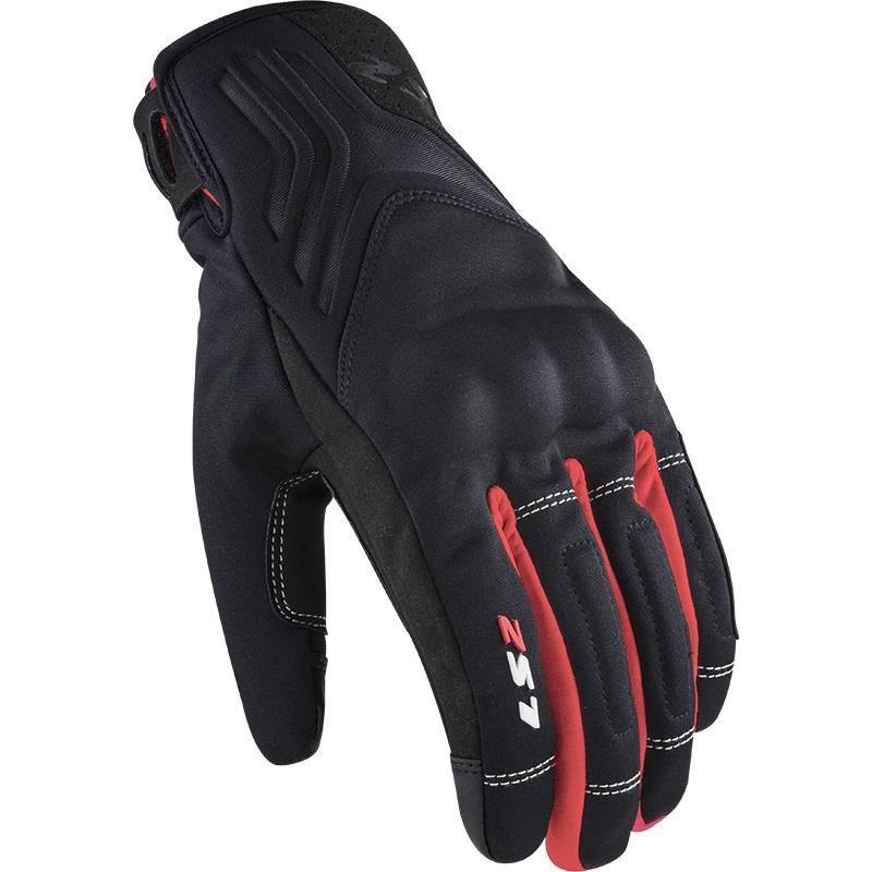LS2 JET II Mens Winter Gloves - Black Red