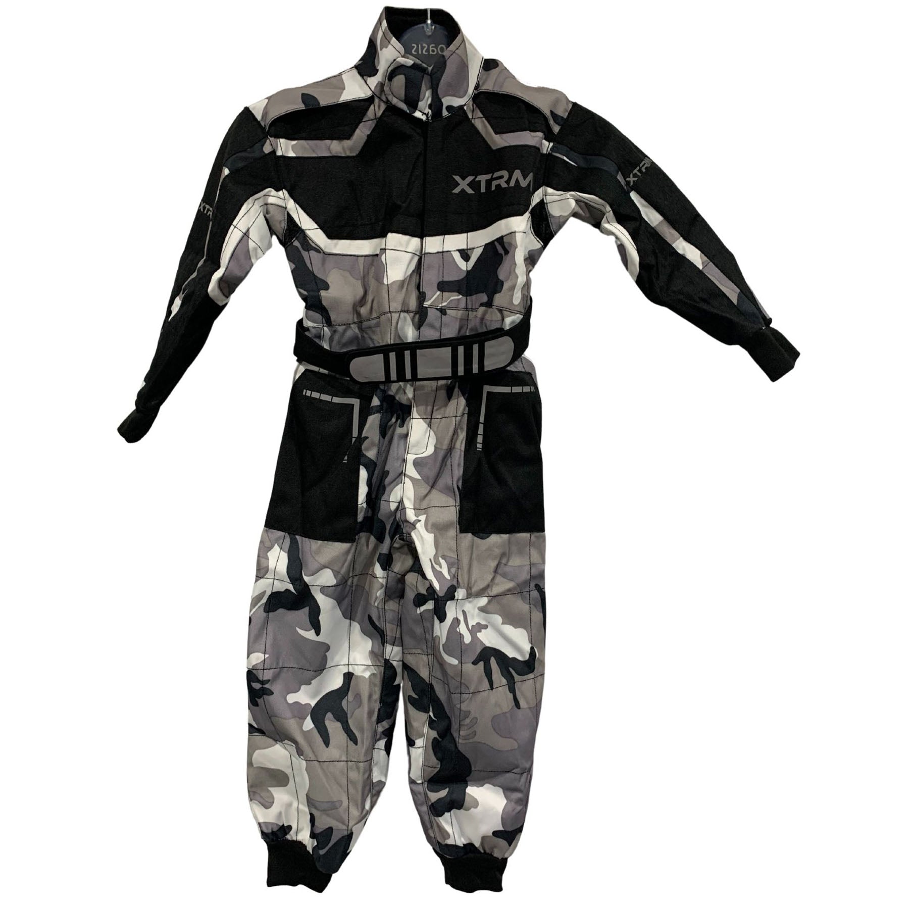 XTRM Kids One Piece Kart Suit Camo Grey