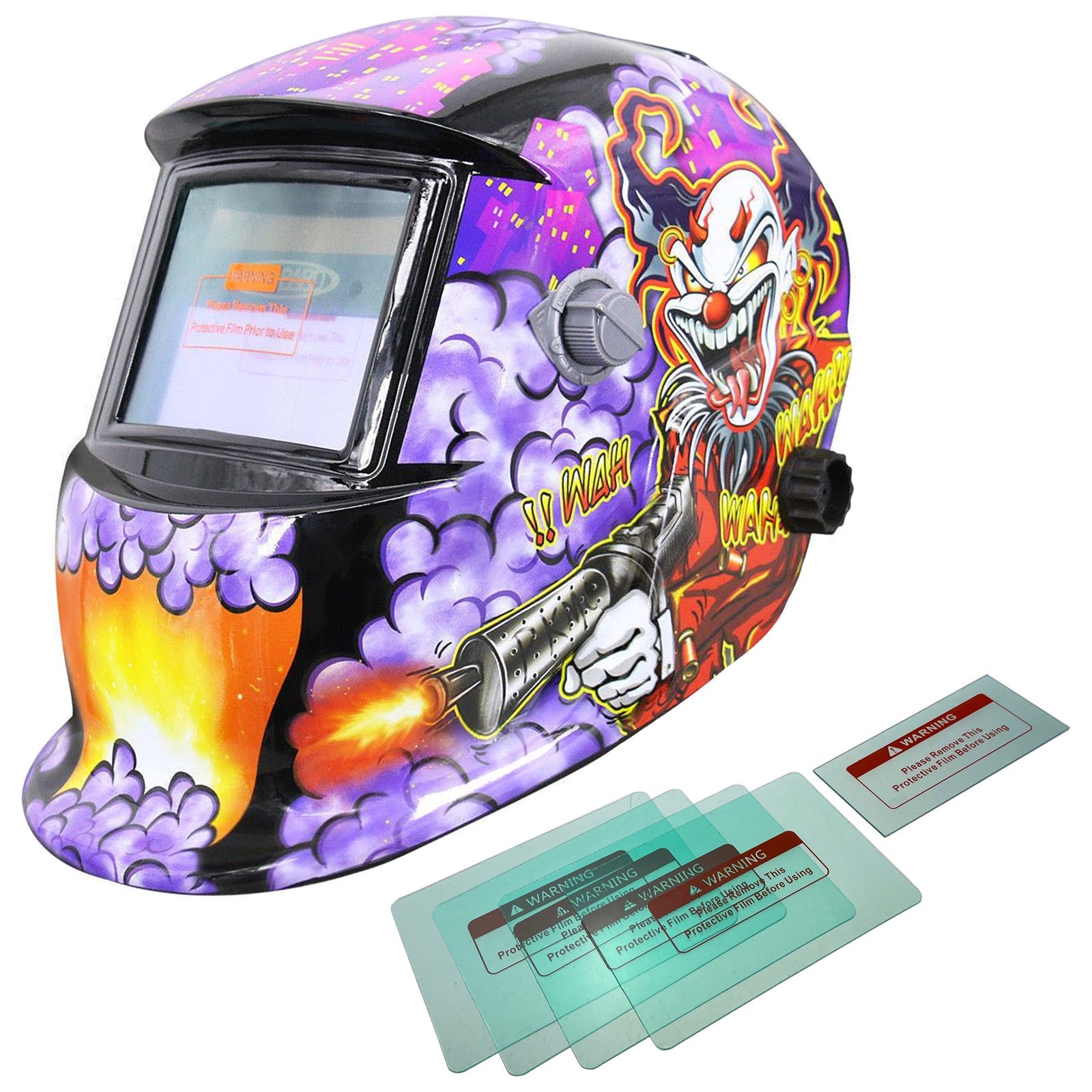 Welding Helmet Auto Darkening with Fittings - Clown