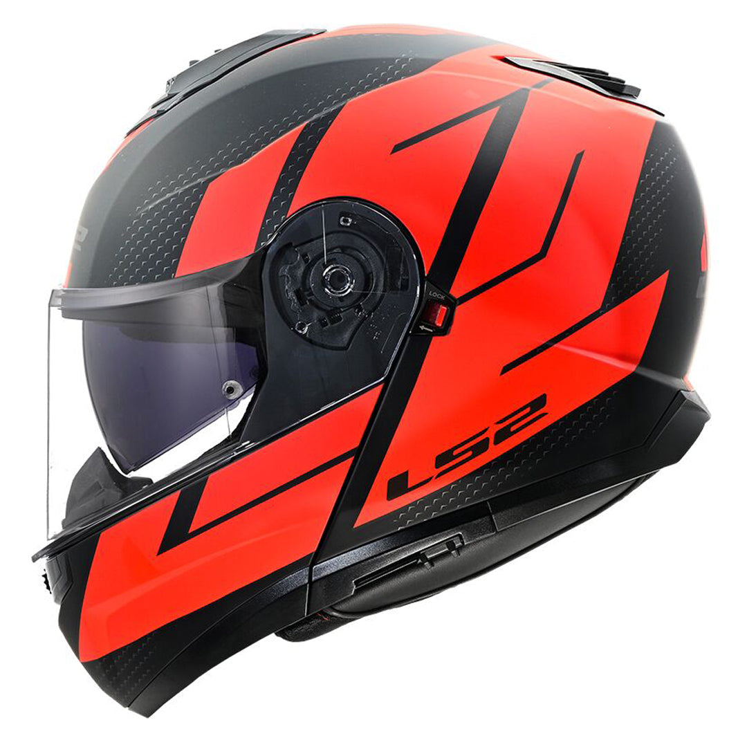 LS2 FF908 Strobe-II CODE Flip Front Helmet - Black Red