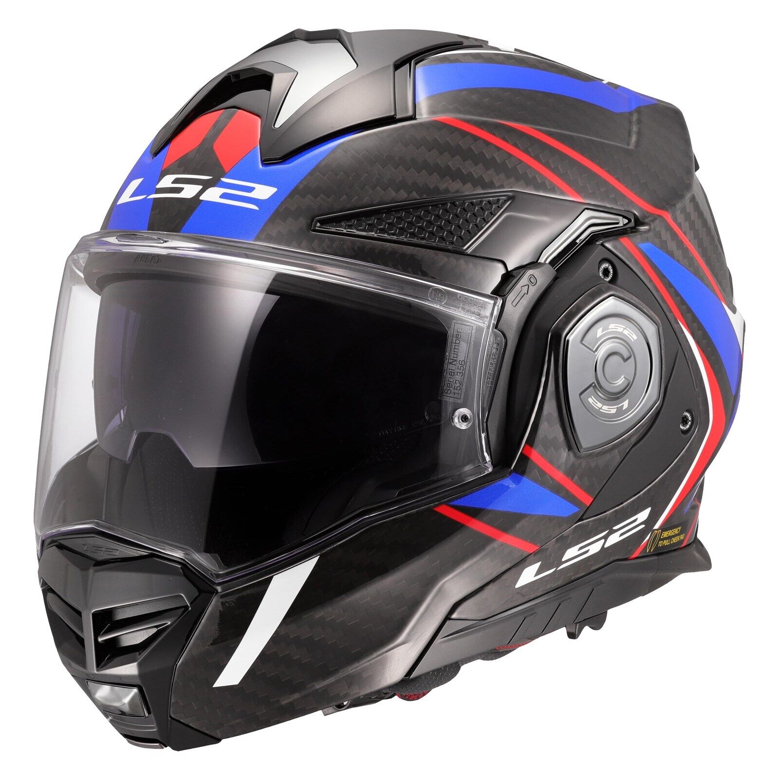 LS2 FF901 ADVANT X Carbon Modular Helmet - Future II White Blue