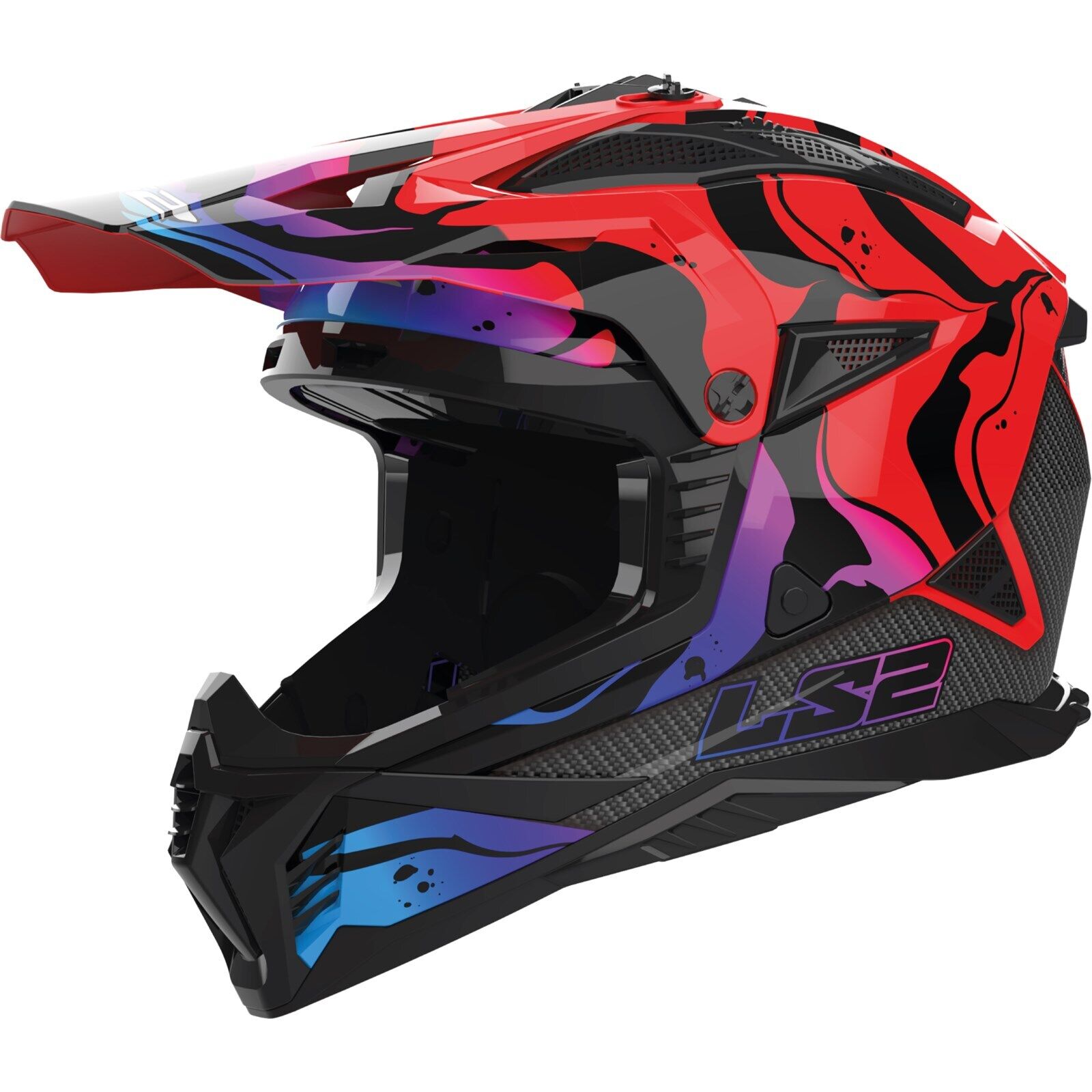 LS2 MX708 FAST II Motocross Helmet - Wash Red