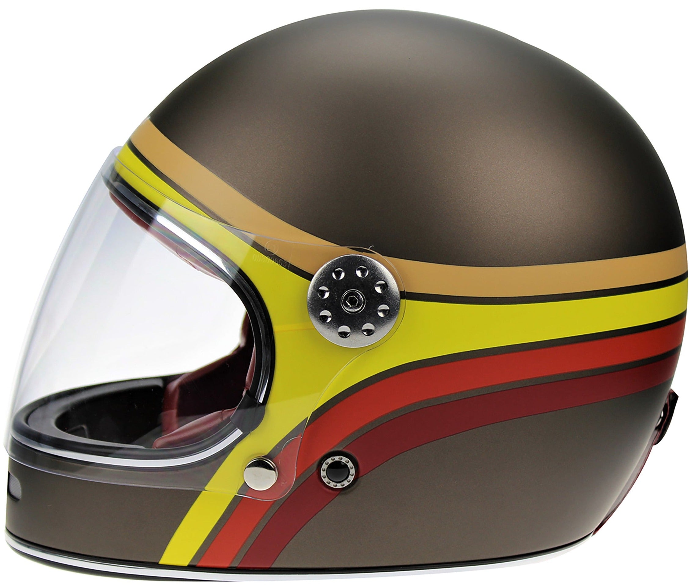 VPR.303 F656 Fiberglass Full Face Retro Helmet Rust Stripe Graphic